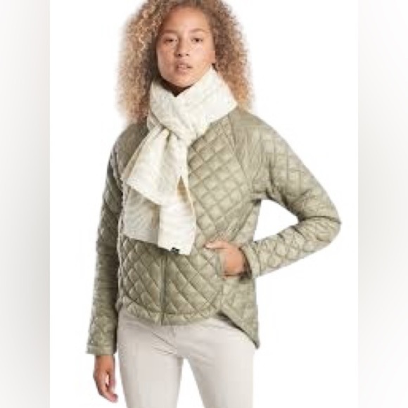 NWT Athleta Merino Wool Blend Animal Tiger Print Blanket Scarf Wrap Cream OS - Picture 1 of 16